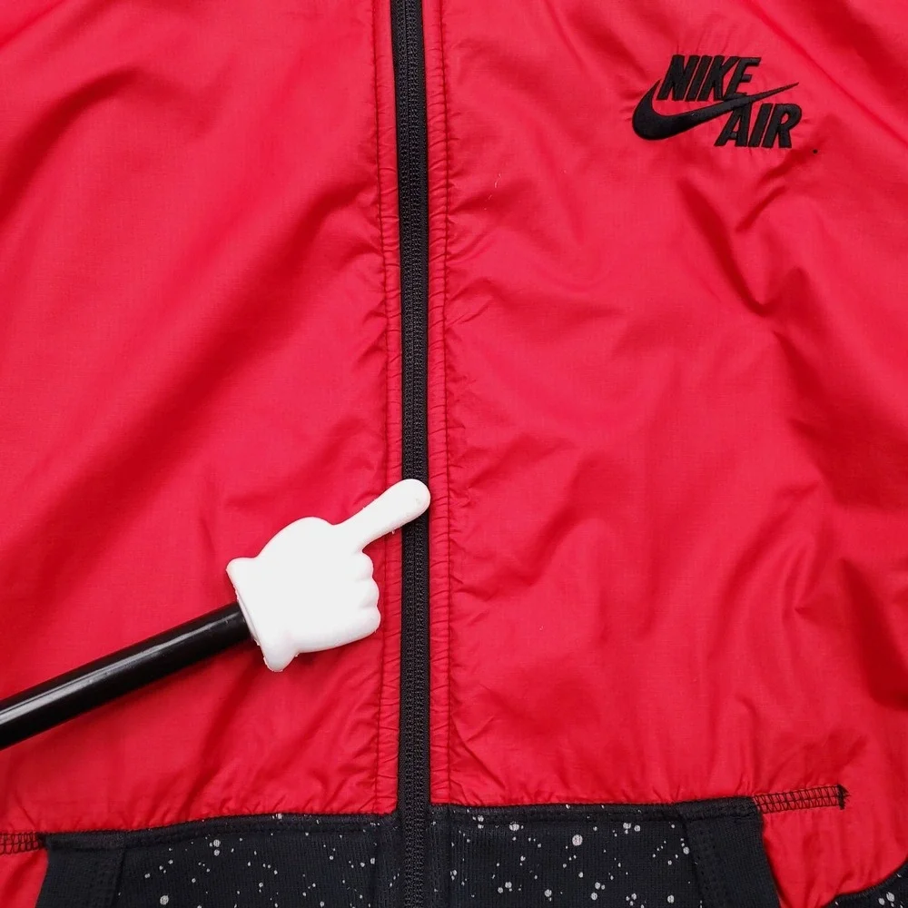 Vintage Nike Air Windrunner Hoodie Men XXL Black Red BRED Galaxy Jacket Full Zip